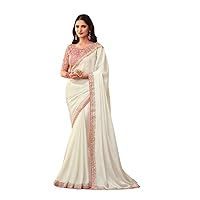 Stylish & Latest Trending Woman wear Designer Silk Saree Blouse Fancy work Border Wedding Ceremony Indian Sari 2788