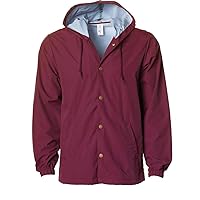 Independent Trading Co ITC Mens Water Resistant Hooded Windbreaker Jacket-EXP95NB