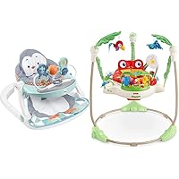 Fisher-Price Portable Baby Chair Penguin Island Floor Seat with Snack Tray Rainforest Music Lights Jumperoo Activity Center