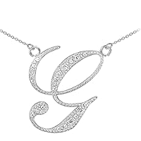 14K WHITE GOLD LETTER SCRIPT