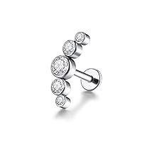 G23 Titanium Labret Studs 16G Lip Studs Cluster Earrings Piercing Internally Threaded Medusa Ring Cartilage Monroe Piercing Jewelry