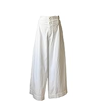 White Wide Pants for Girls. Wide Leg. Trousers with an Elastic Waist