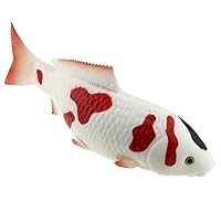 13.8 inch Fake Big Carp Decoration Artificial Fish Wall Hanging Lifelike Animal Toy for Home Kitchen Shop Restaurant Christmas Show - White