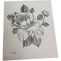 tattoo sticker,temporary tattoos, Beautiful Tattoo Stickers,3 Sheet Gothic Black Rose Temporary Tattoo Stickers Painting Hand Back Scar Covering Punk Style Fake Tattoos (Color : White)