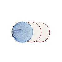 JUNO & Co. Reusable Makeup Remover Pad, Washable Face Cleansing Pad 2pcs Red and 1pcs Blue