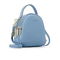 Chic Mini Backpack – Women’s PU Leather Fashion Shoulder Bag Light Blue