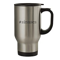 #sinuses - 14oz Stainless Steel Hashtag Travel Coffee Mug, Silver