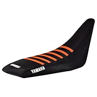 Seat Cover - Compatible Fit for Yamaha Raptor 700 700R 2006-2021#193 (All Black/Orange Ribs)