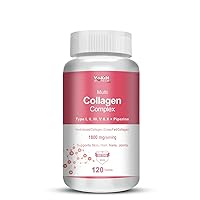 Multi Collagen Complex Peptide with All 5 Types I, II, III, V & X Supports Skin, Hair, Nails & Joints 120 Tablets