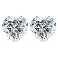 Lab Created White Moissanite Heart Shape AAA Quality Pair from 3MM - 9MM