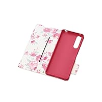 Elecom Xperia 10 V [SO-52D / SOG11] Case Notebook Type Floral Pattern (Inside) Thin Lightweight Magnetic Closure Card Pocket Calls Stay Closed Stand Function with Strap Hole [Surprisingly Thin Pink