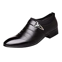 Men's Casual Dress Shoes Buckle Oxfords Shoes Slip on Loafer Formal Business Comfortable Dress Shoes for Men