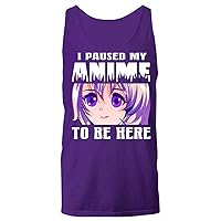 Anime Manga Kawaii Japanese Tops Tees Plus Size Women Men Unisex Sleeve Less Tank Top Purple T-Shirt
