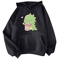 Kawaii Hoodie Women Girl Cute Pattern Print Sports Outerwear Warm Sweater Tops Teenager Sweatshirt