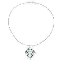 NOVICA Handmade Onyx Pendant Necklace Green Crafted in India .925 Sterling Silver Gemstone Birthstone 'Love Sonnet'