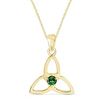 AFFY Mothers Day Jewelry Gifts Celtic Trinity Knot Pendant Necklace in 14K Yellow Gold Over Sterling Silver