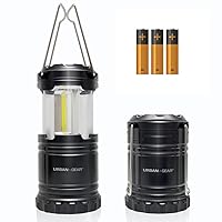 Lewis N. Clark Collapsible Camping Lantern | LED Portable Lantern for Indoor or Outdoor Use | Waterproof Lamp with Batteries Included | for Camping, Backpacking, Hiking, or Power Outage | Black