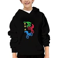 Unisex Youth Hooded Sweatshirt Bmx Cycling Mountain Bike Cute Kids Hoodies Pullover for Teens