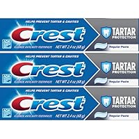 Crest Tartar Protection & Anticavity Toothpaste with Fluoride, Regular Paste, 2.4oz (Pack of 3)