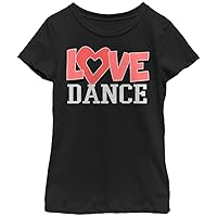 Girl's Chin UP Love Dance T-Shirt - Black - Large