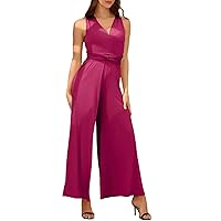 SNKSDGM Women's Rompers Jumpsuits Summer Casual Sleeveless Tank Short Overalls Jumpers with Pockets Loose Fashion Clothes