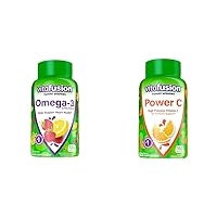 Omega-3 Berry Lemonade Heart Health Gummies 120 Count and Orange Flavored Vitamin C Gummies for Immune Support 150 Count