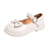 Spa Slippers for Girls in Bulk Girls Dress Shoes Wedding Bowknot Leather Shoes Princess Shoes Little Girls Size 10 Shoes