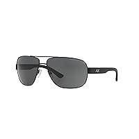 Armani Exchange Man Sunglasses Matte Black Frame, Grey Lenses, 62MM