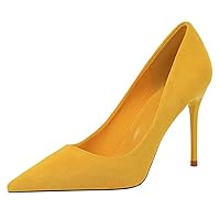 Suede Women Closed Pointed Toe Pumps Wedding Shoes Hollow Out Stiletto High Heel Dress Put On Trendy