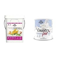 Freeze Dried Vegetable Variety Pack 4 gallon Kit & 5-90620 Country Fresh 100% Real Instant Nonfat Dry Milk, 1 lb, 13 oz.