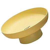 Fruit Bowl 10.4'' Footed Bowl with Drain Holes Efficient Draining Fruit Tray Vegetable Fruit Pedestal Bowl with Base Plastic Serving Dish Yellow Fruit Basket