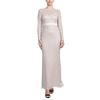 Adrianna Papell Women's Lace Long Sleeve Evening Gown
