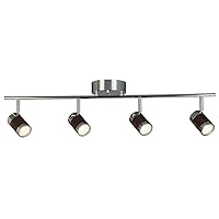 EGLO 204015A Brews Track Light 4-Head Dimmable Adjustable Halogen Hanging Ceiling Fixture for Kitchen Island, Hallway, and Dining Table, 30-Inch, Chrome