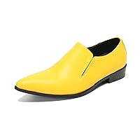 Fashion Pointed Toe Leather Slip On Loafer Shoes Casual Smoking Penny Slipper for Men Party Wedding