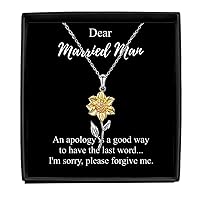 I'm Sorry Married Man Necklace Funny Reconciliation Gift Apologize Pendant A Way To Have The Last Word Quote Chain Sterling Silver With Box