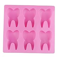 Tooth Silicone Mold 6 Hole Teeth Cake Decoration Form Kitchen Baking Tray for Biscuit Pastry Soap Candy Chocolate Ice Cube