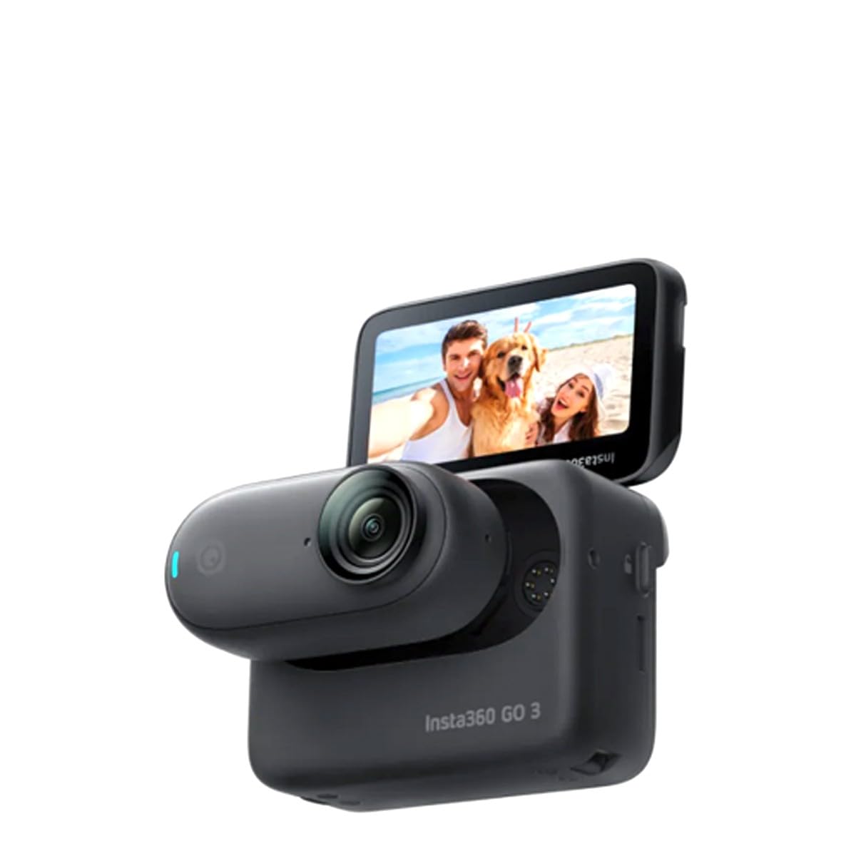 Insta360 GO 3 Midnight Black (64GB) – Small & Lightweight Action Camera, Portable and Versatile, Hands-Free POV, Mount Anywhere, Stabilization, Multifunctional Action Pod, Waterproof