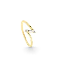 Baguette Ring, 14K Real Gold Anniversary Ring, Dainty initial Baguette Ring, Tiny 14K Gold Baguette Ring, Birthday Gift