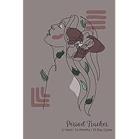 Period Tracker: 2 Years | 12 Months | 10 Day Cycles, PMS Tracker Journal, Mood Tracker, Period Flow Log, Sexual Intercourse Tracker, Discomfort Level, ... Female Illustration, Woman Illustration