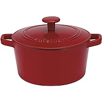 Cuisinart Chef's Classic Enameled Cast Iron 5-Quart Round Covered Casserole, Venice Red