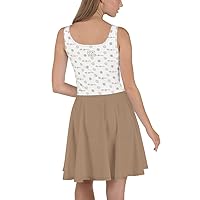 Fashion's Elegance Collection White and Tan Skater Dress