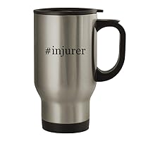 #injurer - 14oz Stainless Steel Travel Mug, Silver