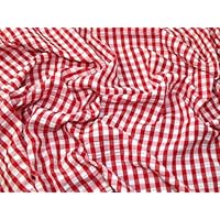 Minerva Crafts Check Seersucker Fabric Red - per metre