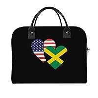 Jamaica American Heart Flag Travel Tote Bag Large Capacity Laptop Bags Beach Handbag Lightweight Crossbody Shoulder Bags for Office