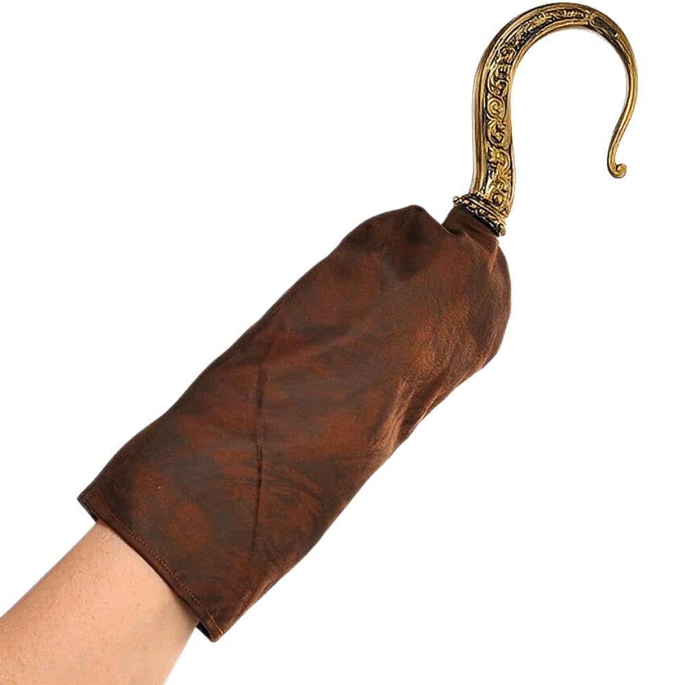 amscan Pirate Hook/Sleeve Costume Accessory - 1 Pc. - Brown & Gold Fabric & Plastic - Stylish Design Perfect for Parties, Cosplay & Themed Events