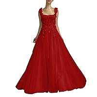 ZHengquan Women's 3D Flower Princess Dress Fairytale Lace Applique A Line Prom Evening Dresses Long Party Dress