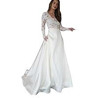 Women's Illusion Mermaid Wedding Dresses for Bride Long Sleeve Train Lace Bride Ball Gowns Plus Size 2023