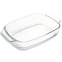 2.1 QT Glass Casserole Dish 13.6 x 8.3 x 2.0 Inches of Baking Pan Clear Baking Dishes for Oven Rectangular Baking Dish Lasagna Pans Bakeware Microwave Safe