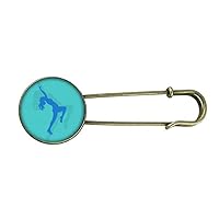 Blue Dances Plump Girl Art Deco Gift Fashion Retro Metal Brooch Pin Clip Jewelry