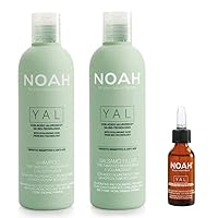 NOAH Yal Hyaluronic Acid Shampoo, Conditioner & Serum Set - Cruelty Free, Detangling, Fortifying and Moisturizing Hair Care - 8.5 fl.oz (250 ml) Each + Travel Hair Serum, 20 ml